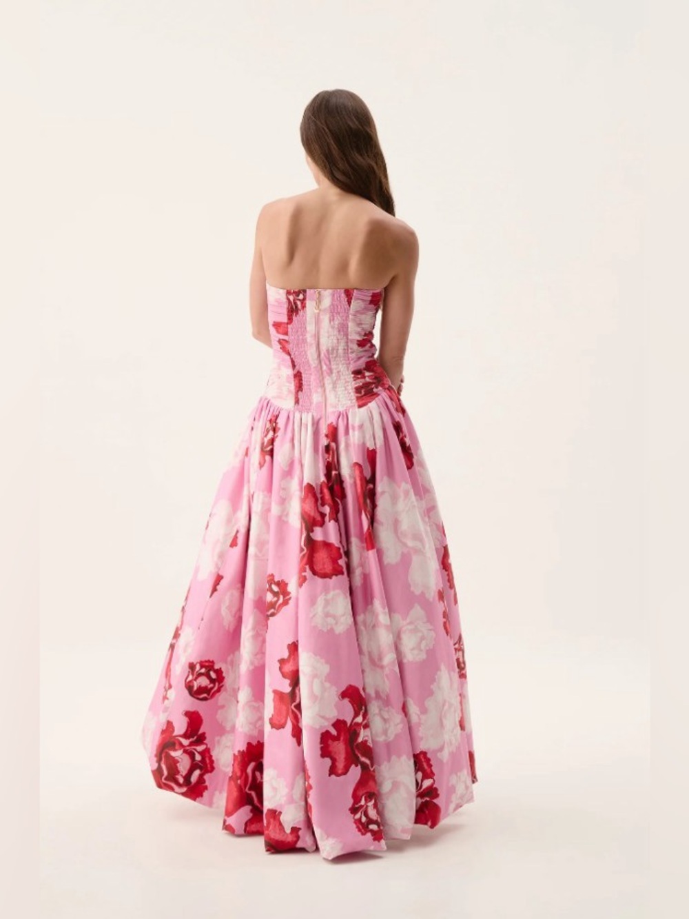 Aje Pink Red Floral Printed Violetta Bubble Hem Strapless Gown AU6/US2 NWT - Picture 7 of 10
